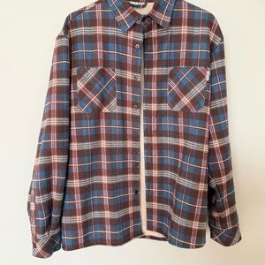 Plaid Sherpa lined shirt jacket